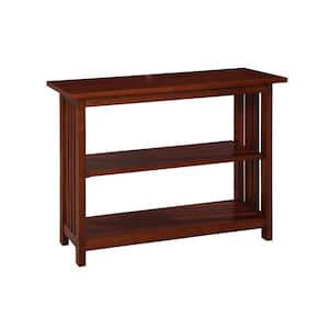 Mission 24 in. Cherry Wood 2-shelf Etagere Bookcase with Adjustable Shelves