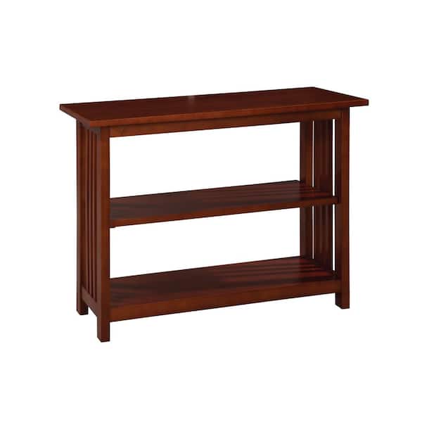 Alaterre Furniture Mission 24 in. Cherry Wood 2-shelf Etagere Bookcase with Adjustable Shelves