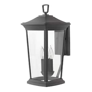 Bromley Large Museum Black 3-Light Outdoor Wall Lantern Sconce