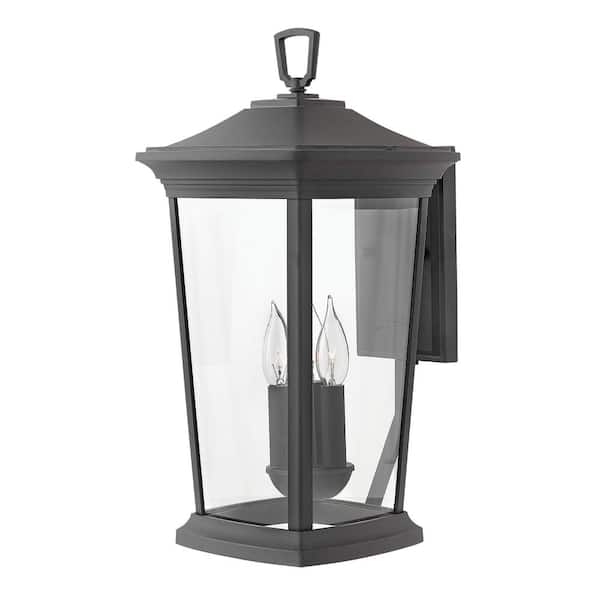 HINKLEY Bromley Large Museum Black 3-Light Outdoor Wall Lantern Sconce