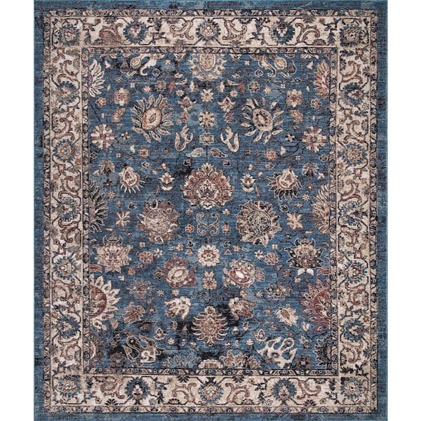 StyleWell Gramercy Blue 8 ft. x 10 ft. Floral Area Rug