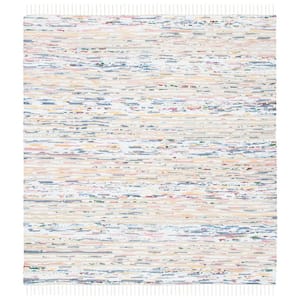 Montauk Beige/Ivory 6 ft. x 6 ft. Striped Square Area Rug