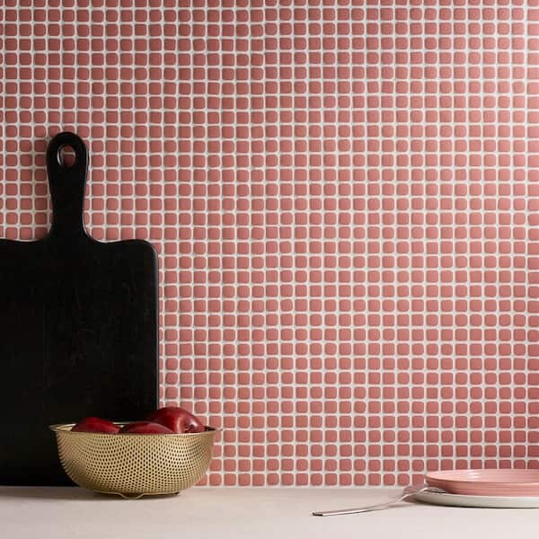 Ivy Hill Tile Nova Pink 11.96 in. x 11.96 in. Mini Square Frosted