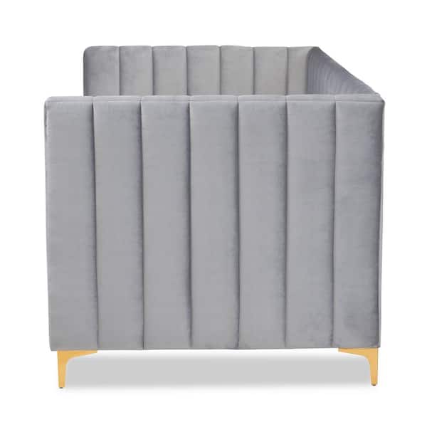 Baxton Studio Oksana Light grey/Gold Twin Daybed 174-10981