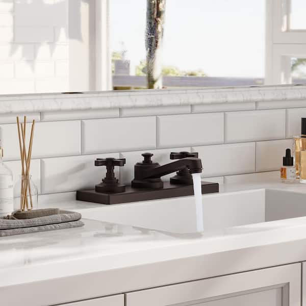 Boyel Living 3-Hole 8 in. Widespread 2-Handle Bathroom Sink Faucet with Pop-up Drain in Matte Black