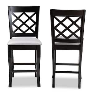 Alora 43 in. Gray and Espresso Counter Stool (Set of 2)
