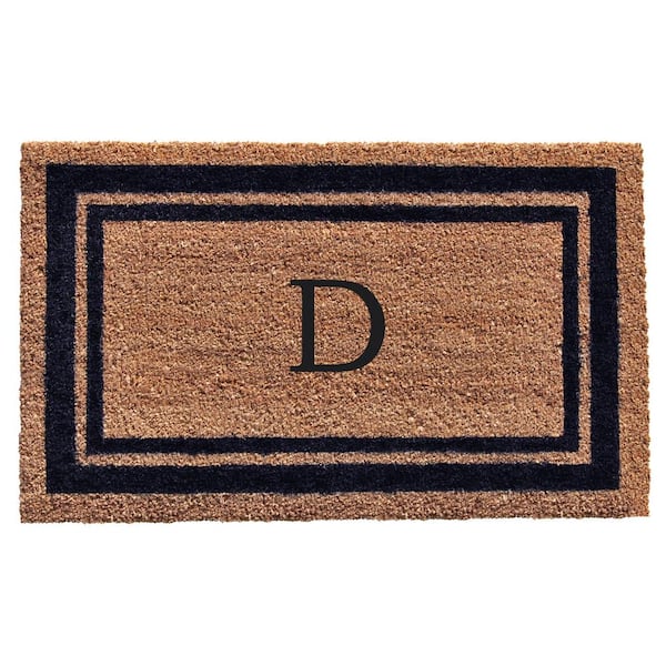 Calloway Mills Dark Blue Border Monogram Door Mat 24 in. x 36 in. (Letter D)