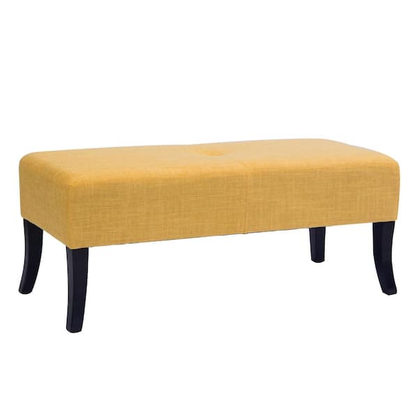 CorLiving Antonio 46 in. Wide Bench in Yellow Fabric