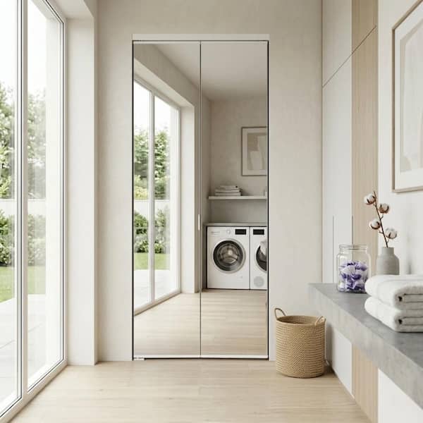 Impact Plus 36 in. x 80 in. Polished Edge Mirror Solid Core MDF
