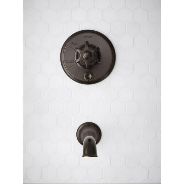 KOHLER Artifacts 8 in. Wall Mount Bath Spout with Flare Design, Oil-Rubbed Bronze