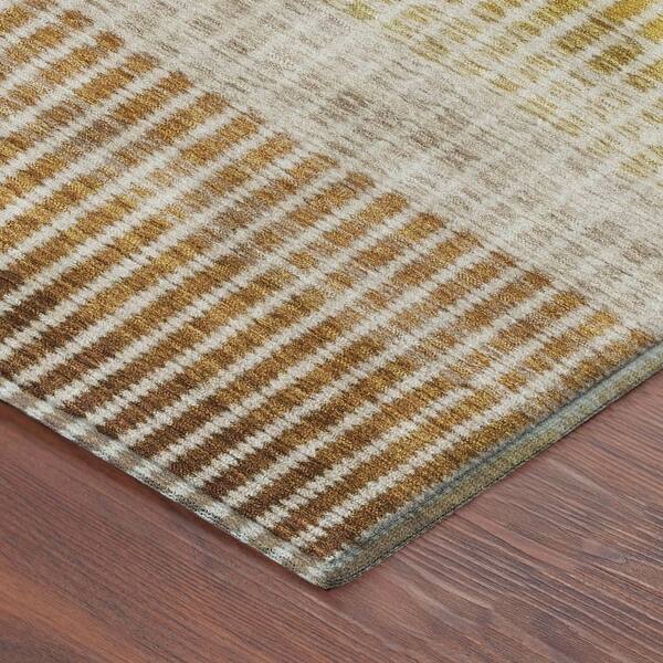 Mayfield Premium Machine Washable Abstract AMF2313 Copper 10 ft. x 14 ft. Area Rug