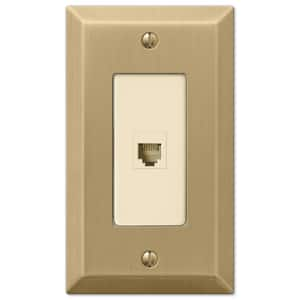 Metallic 1 Gang Phone Steel Wall Plate - Brushed Bronze