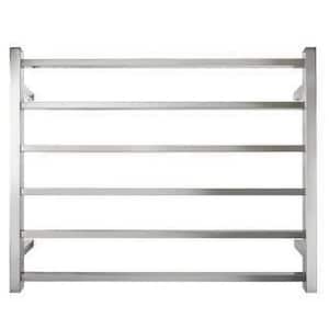 Retro Fit Square 6-Bar Electric Hardwired Wall Mounted Towel Warmer in Polished Stainless Steel