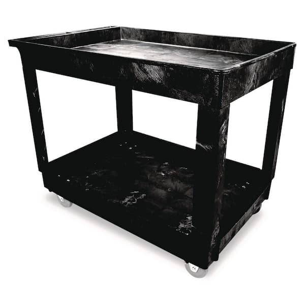 Rubbermaid Commercial Products 40 in. x 24 in. 2-Shelf Heavy Duty Utility Cart with 4 in. Casters