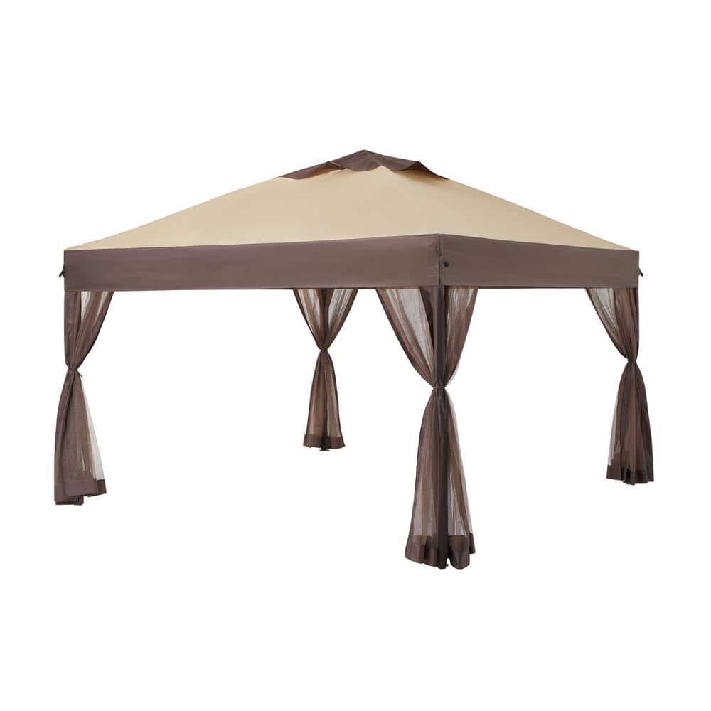 Hampton Bay Stockton 11 ft. x 11 ft. Brown Outdoor Patio Pop-Up