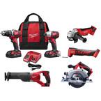 M18 18V Lithium-Ion Cordless Combo Kit (6-Tool) W/ Two 1.5Ah Batteries, Charger, 1 Tool Bag
