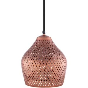 Takada 1-Light Copper Abstract Pendant with Metal Shade