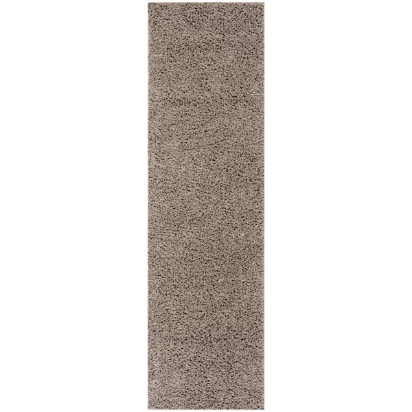 SAFAVIEH Athens Shag Silver 2 ft. x 8 ft. Geometric Runner Rug