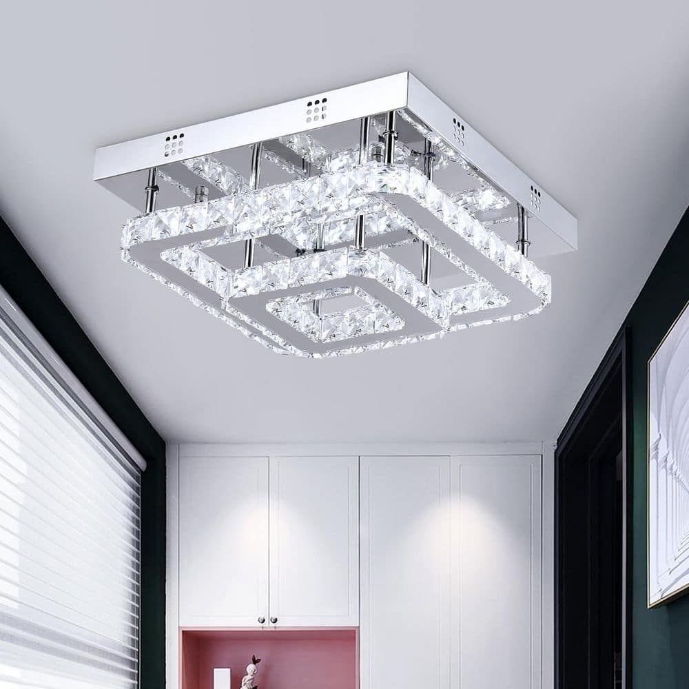 Maxax Jefferson 2-Light 13 in. Chrome Crystal Modern Integrated