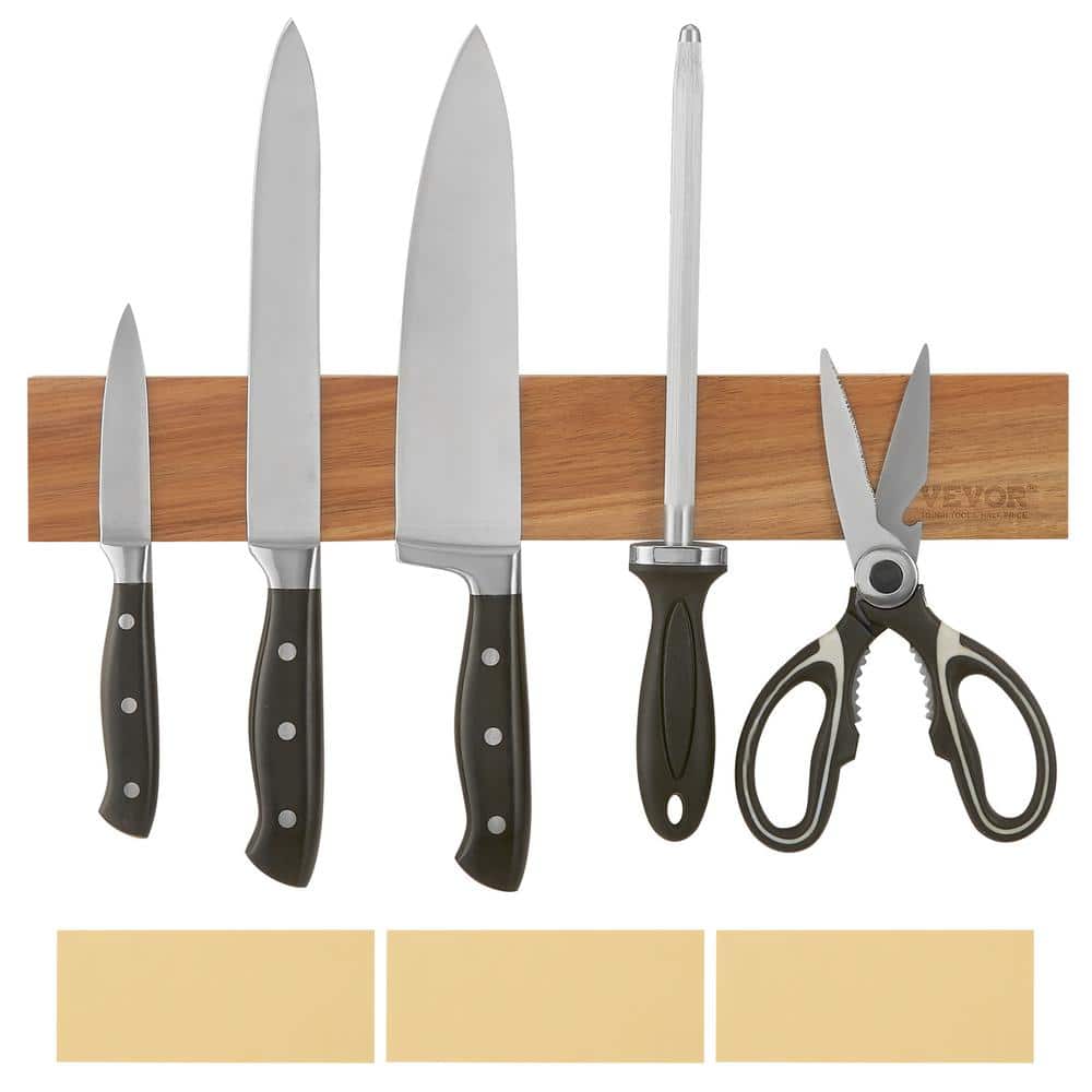 VEVOR Magnetic Knife Block 12-Knife Holder Double Sided Magnetic Knife  Stand Storage Acacia Wood Knives Knife Block ZMCXDJJ12YCMOKPENV0 - The Home  Depot