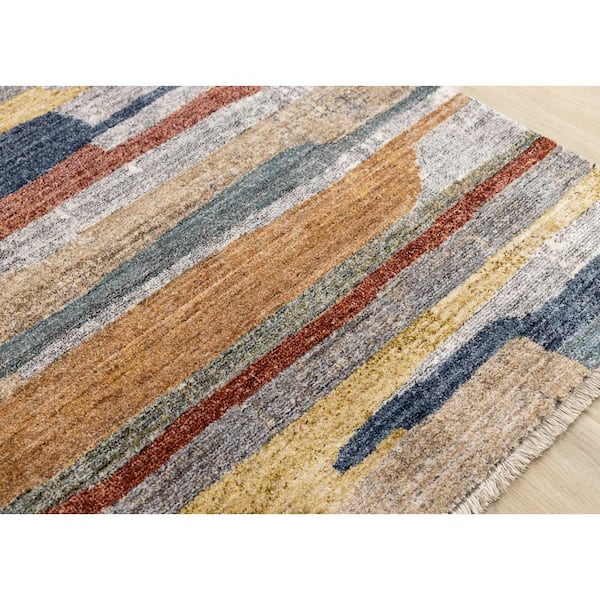 Ceyra Collections 5 ft. x 8 ft. Grey Organic Indoor Area Rug