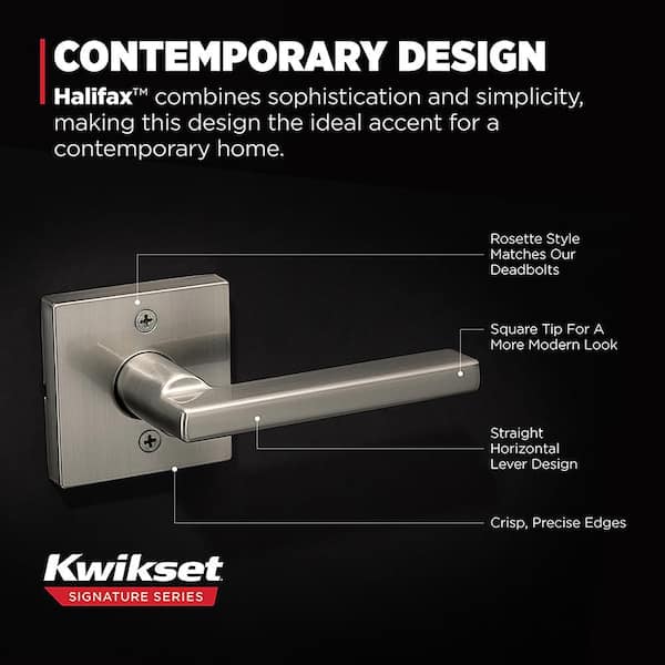 Kwikset Halifax Square Satin Nickel Half-Dummy Door Handle 788HFL