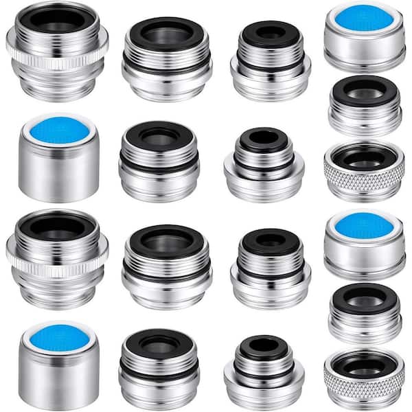 18-Piece Brass Faucet Male and Female Sink Aerator Adapter Kit to Connect Garden Hose and Water Filter