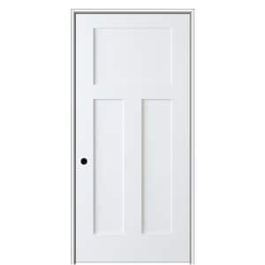 Shaker Flat Panel 20 in. x 80 in. Right Hand Solid Core Primed HDF Single Pre-Hung Interior Door with 4-9/16 in. Jamb