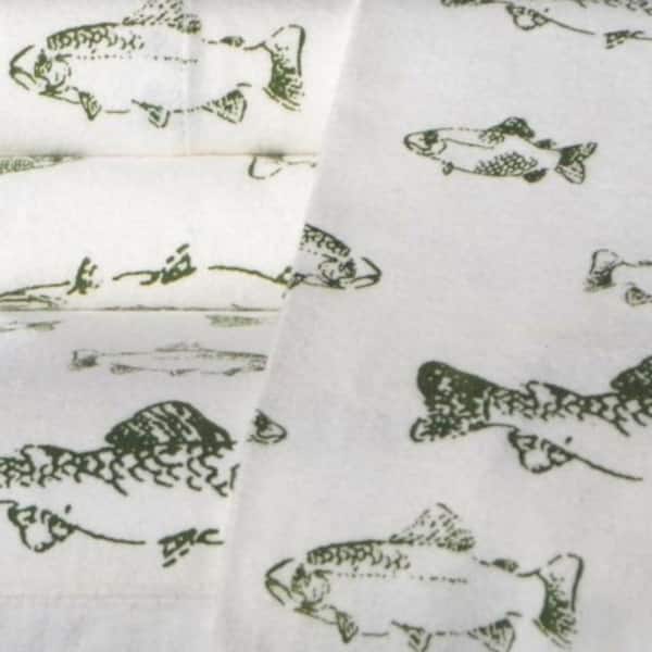 Twin 194645 Eddie Bauer School of Fish Flannel Sheet Set