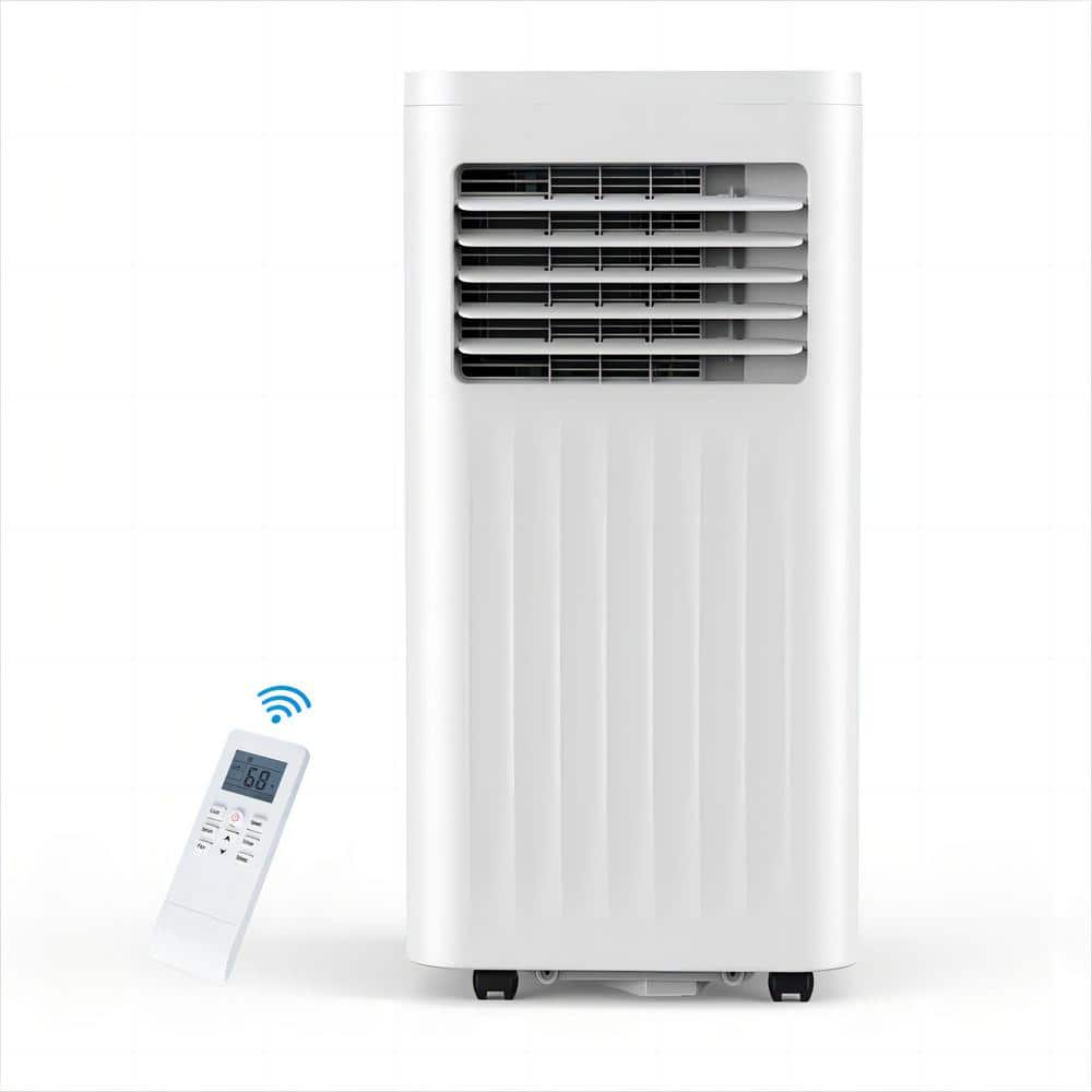 5,000 BTU DOE 115-Volt Portable Air Conditioner Cools 270 sq. ft. with Dehumidifier Remote in White -  COWSAR, SZHD-A4213-8K