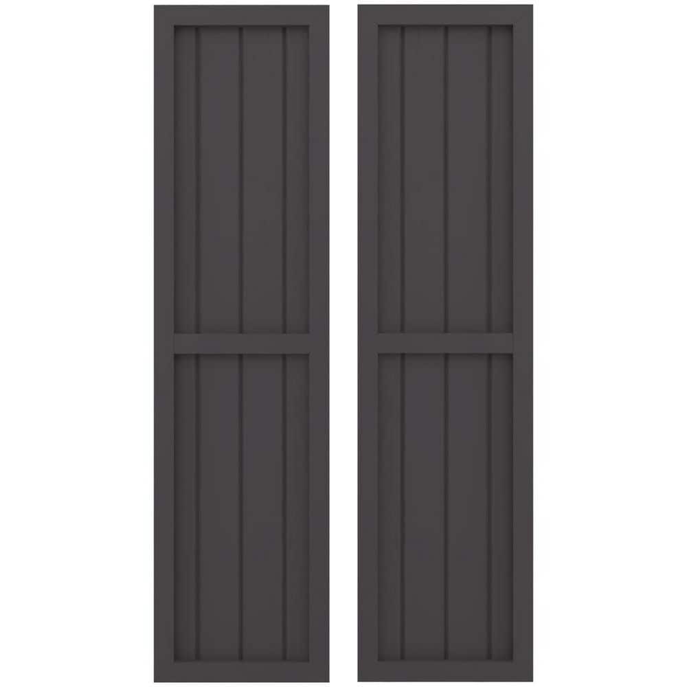 14-in W x 82-in H Americraft 4 Board Exterior Real Wood Two Equal Panel Framed Board and Batten Shutters Shadow Mountain price history on PriceWatchPro