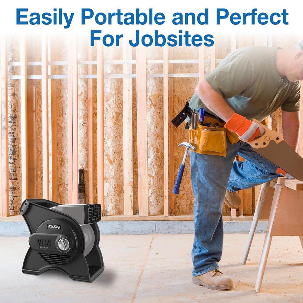 Air King 11" Black ABS Plastic Pivoting Utility Fan