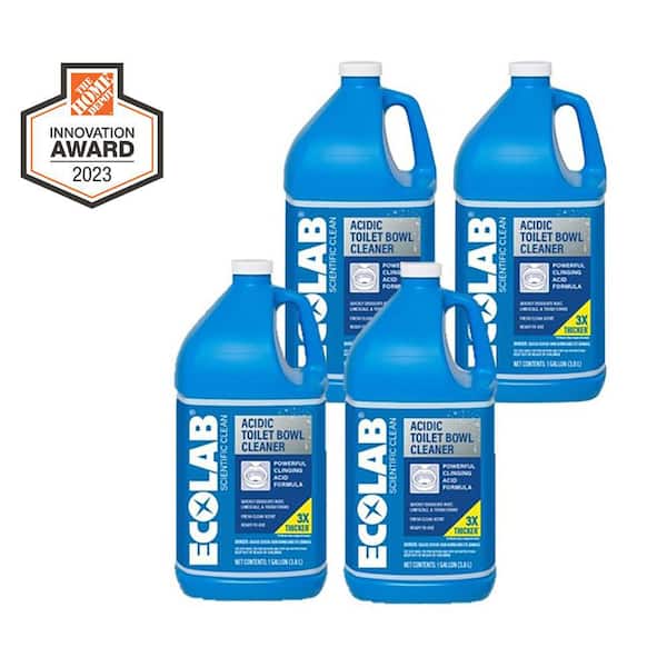 ECOLAB 1 Gal. Acidic Toilet Bowl Cleaner and Limescale Remover for Bathroom Toilets and Urinals (4-Pack)