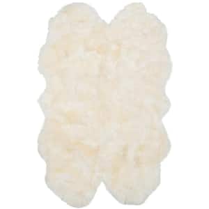 Sheep Skin White 4 ft. x 6 ft. Solid Area Rug