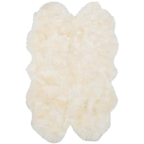 Sheep Skin White 4 ft. x 6 ft. Solid Area Rug