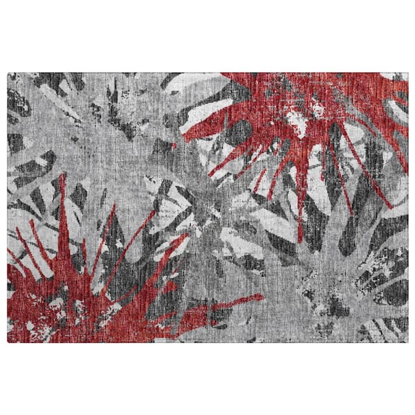 Dream Shag Premium Machine Washable Abstract ADS77 Red 2 ft. x 3 ft. Accent Rug