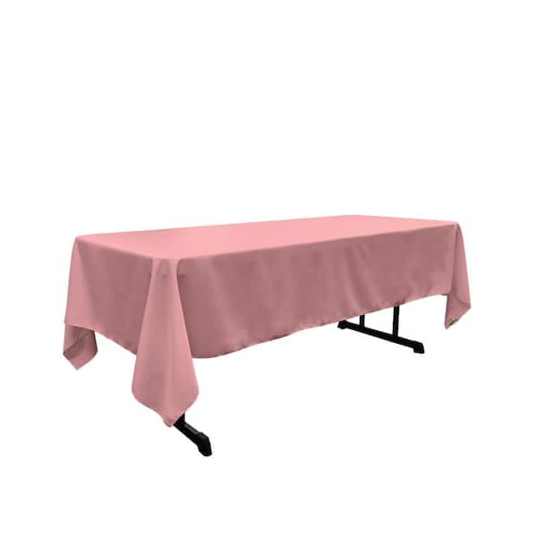 Polyester Poplin 60 in. x 120 in. Dusty Rose Rectangular Tablecloth