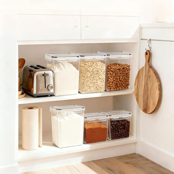 2.6 qt. Flour Sugar Storage Containers Set of 2, Large Airtight Food Storage Containers with Lids for Kitchen