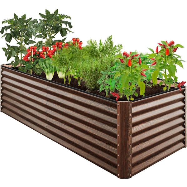 n.♡商品　garden　brown　5段 Best Choice Products 8 ft. x 4 ft. x 2 ft. Dark Brown Wood Grain