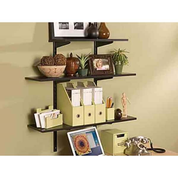 Chestnut Laminated Wood Wall Mounted Shelf 12 in. D x 48 in. L