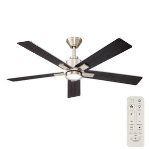 Zandra 52 in. White Changing Integrated LED Brushed Nickel Smart Hubspace Ceiling Fan Light and Remote Included