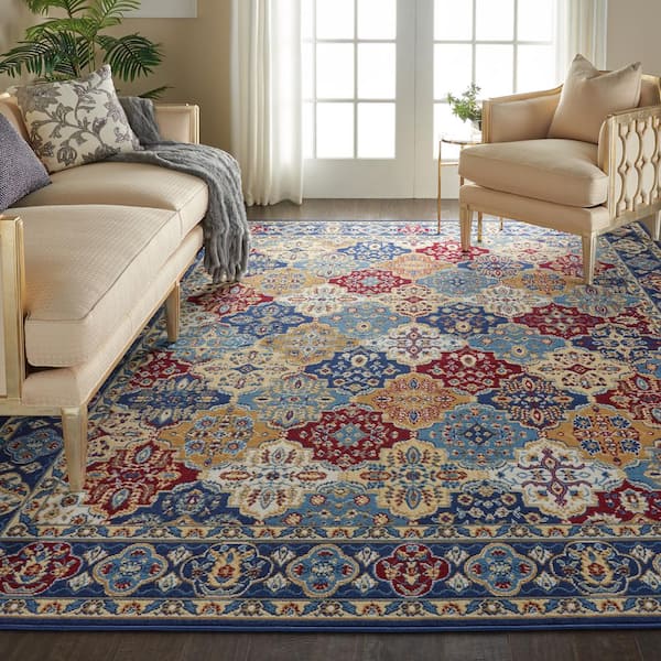 Grafix Multicolor 8 ft. x 10 ft. Persian Medallion Traditional Area Rug