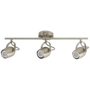 Samara Collection 3-Light Brushed Nickel Track Lighting with Dimmable 50-Watt LED GU10 Bulb Included