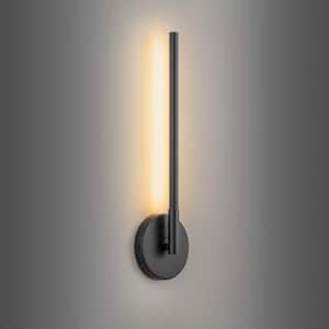 Evan 1-Light Black Dimmable Modern Linear LED Wall Sconce