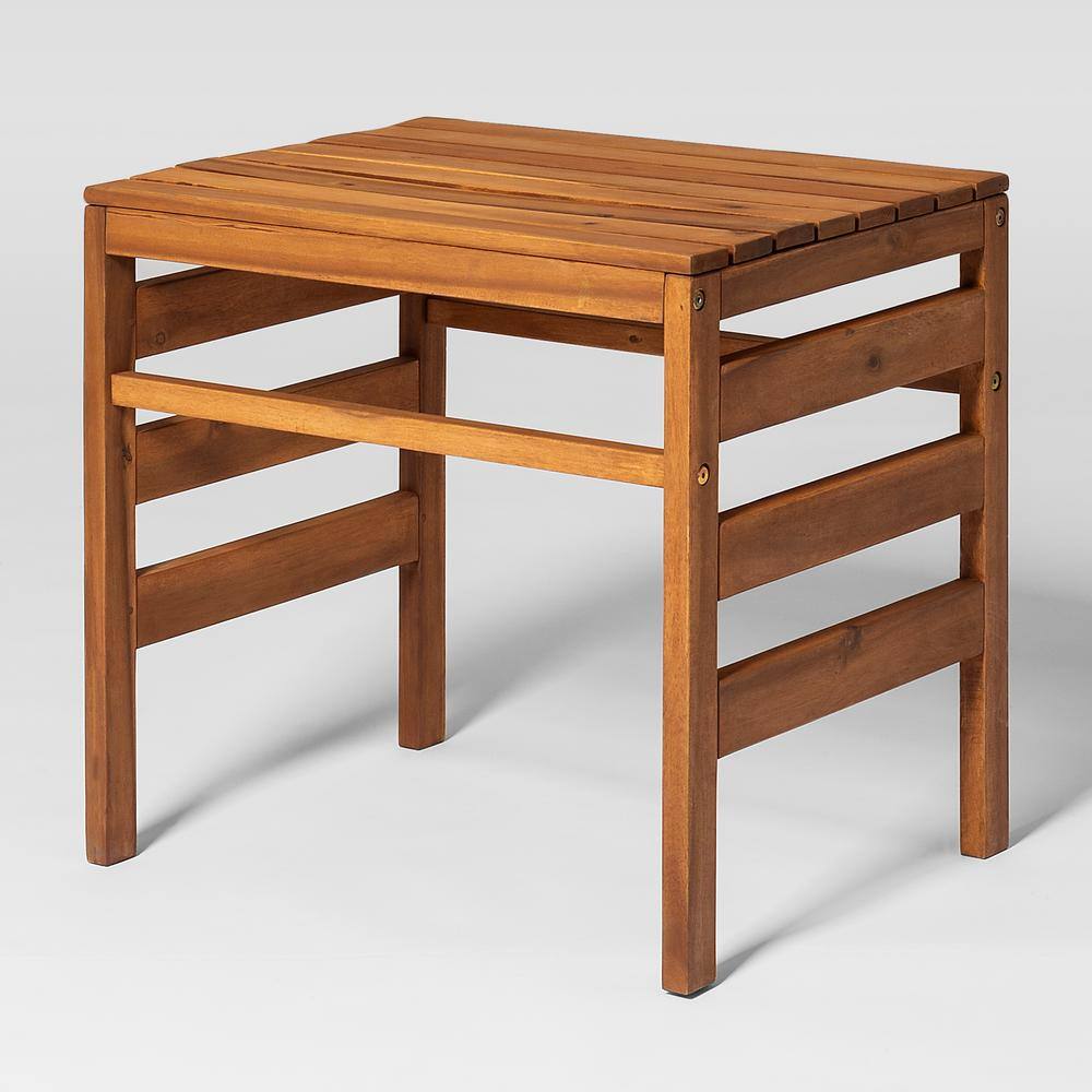 Modular Acacia Outdoor Side Table in Brown