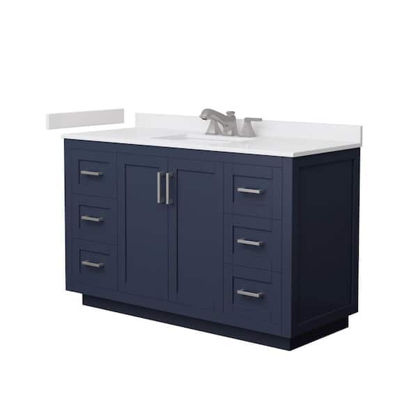Wyndham Collection Miranda 54 in. Single Freestanding Dark Blue Bath ...