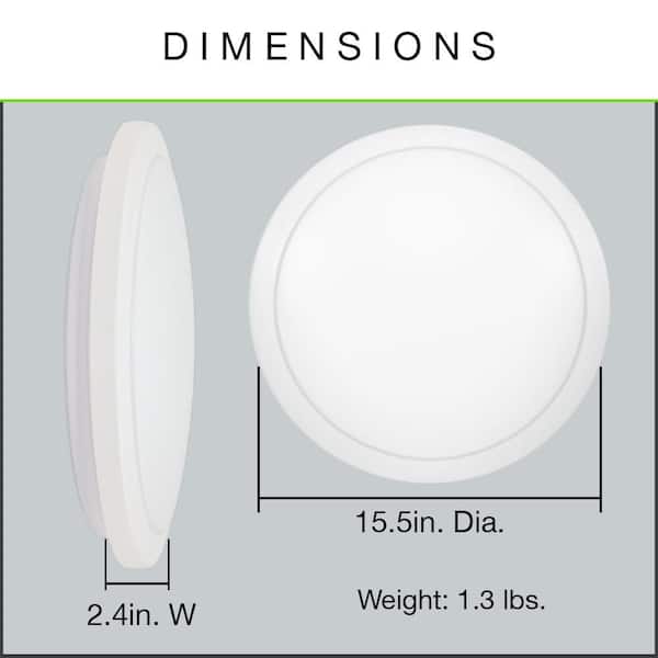 Commercial Electric 16 in. Low Profile LED Flush Mount Round Closet ...