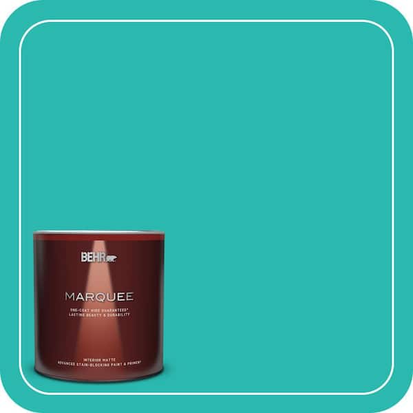 BEHR MARQUEE 1 qt. #P450-5 Island Aqua Matte Interior Paint & Primer