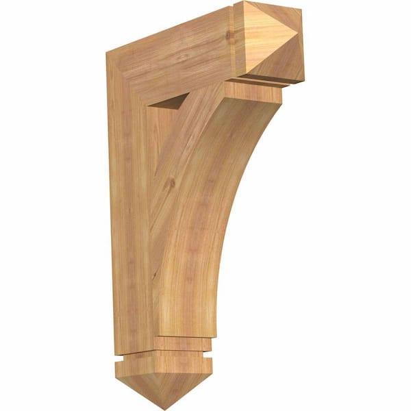 Ekena Millwork 5.5 in. x 30 in. x 22 in. Western Red Cedar Thorton Arts and Crafts Smooth Bracket