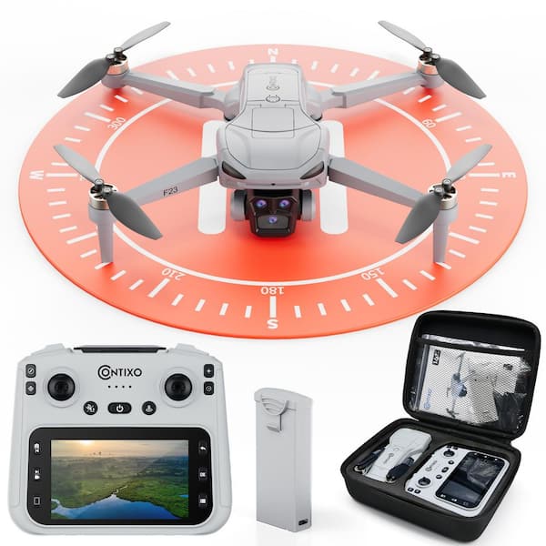 F23 1080P FPV Drone with Camera, GPS Mini RC Quadcopter with 4.5 in. Screen, 46 Min Flight Time Optical Flow Auto Return